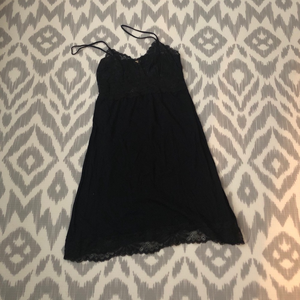 Black lace slip
